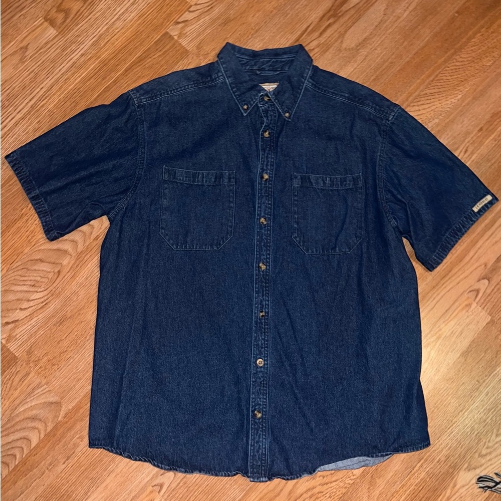 Vintage C.E. Schmidt Workwear Denim Button Down Shirt Size L